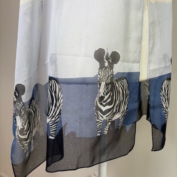 SYMPHONY Zebra Lightweight Semi Sheer Scarf Abstract Geometric Shapes - Picture 10 of 16
